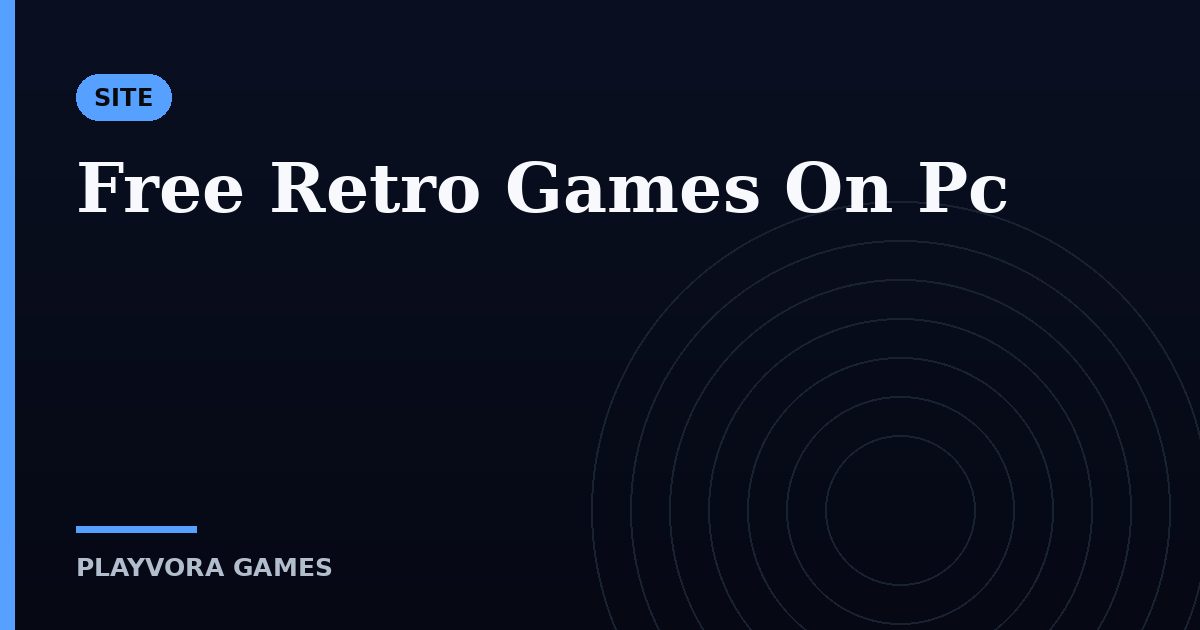 Free Retro Games On Pc