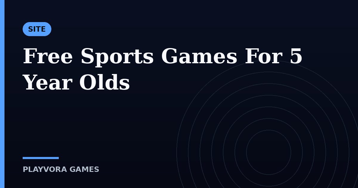 Free Sports Games For 5 Year Olds