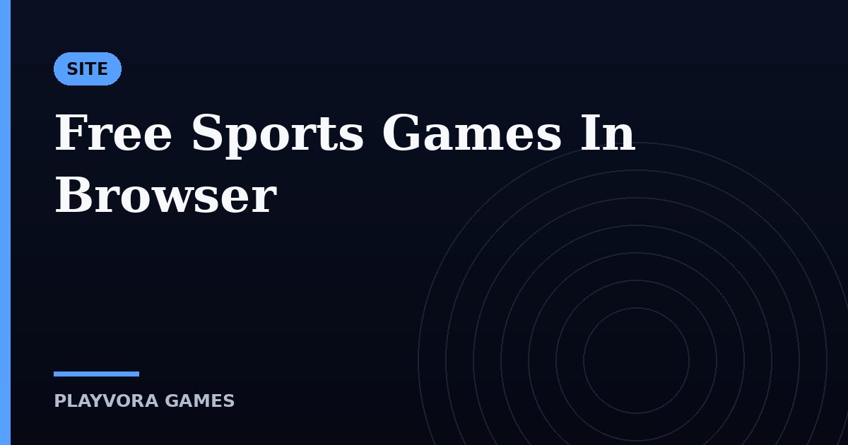 Free Sports Games In Browser