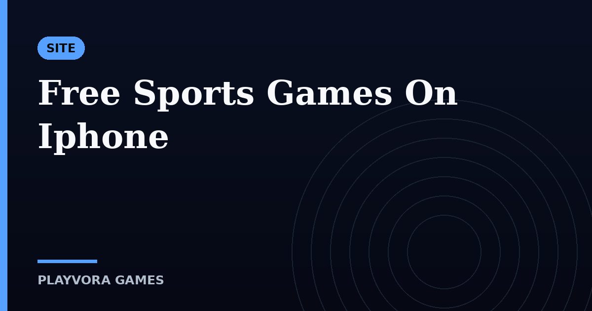 Free Sports Games On Iphone