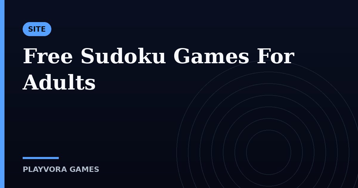 Free Sudoku Games For Adults