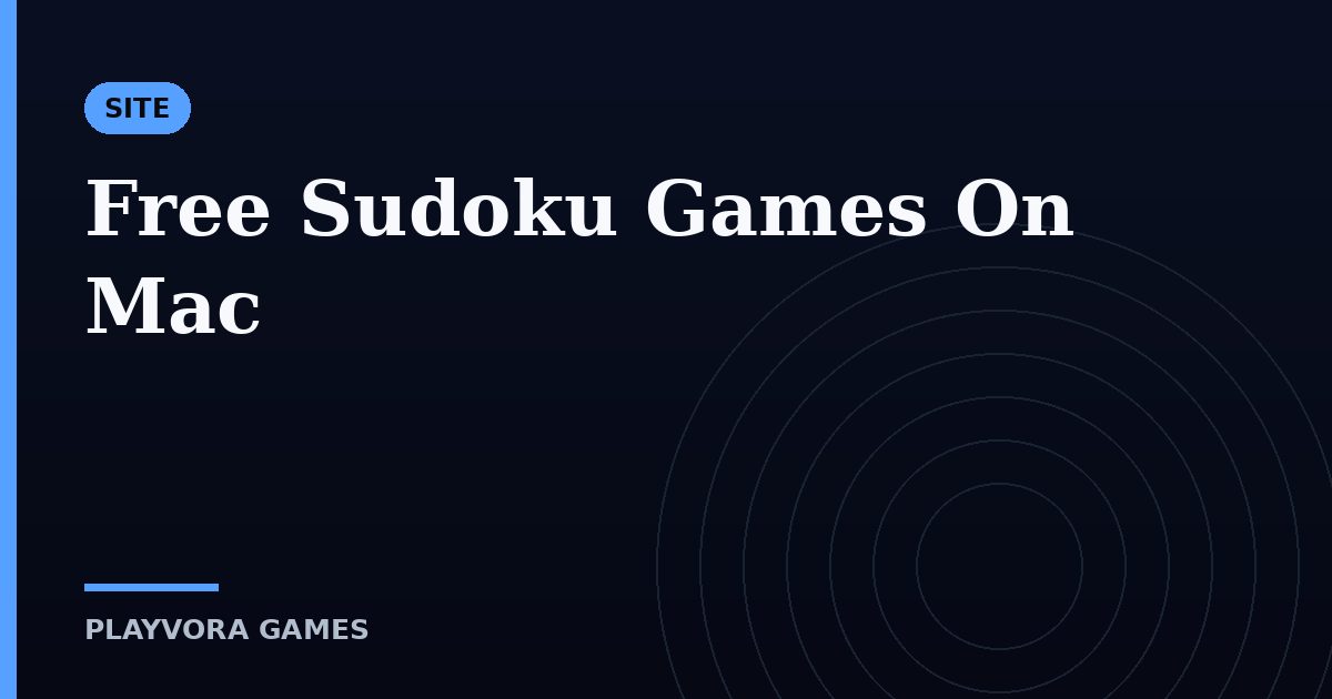 Free Sudoku Games On Mac