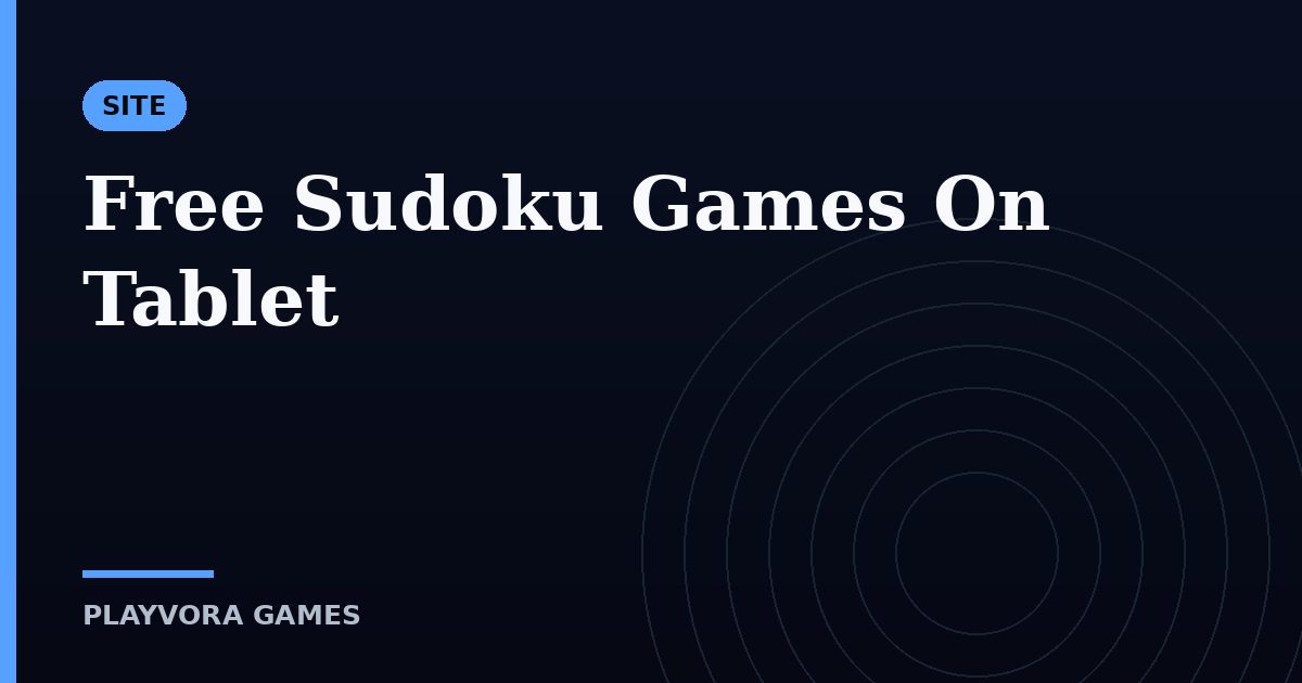 Free Sudoku Games On Tablet