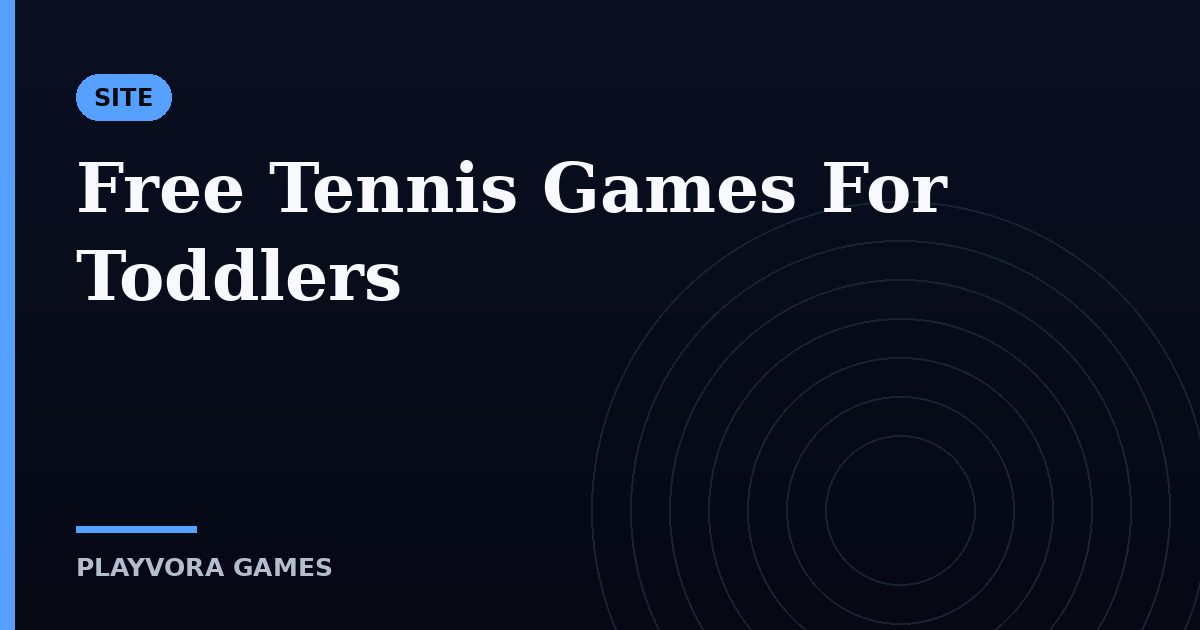 Free Tennis Games For Toddlers