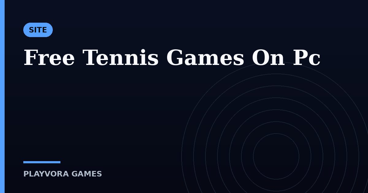 Free Tennis Games On Pc