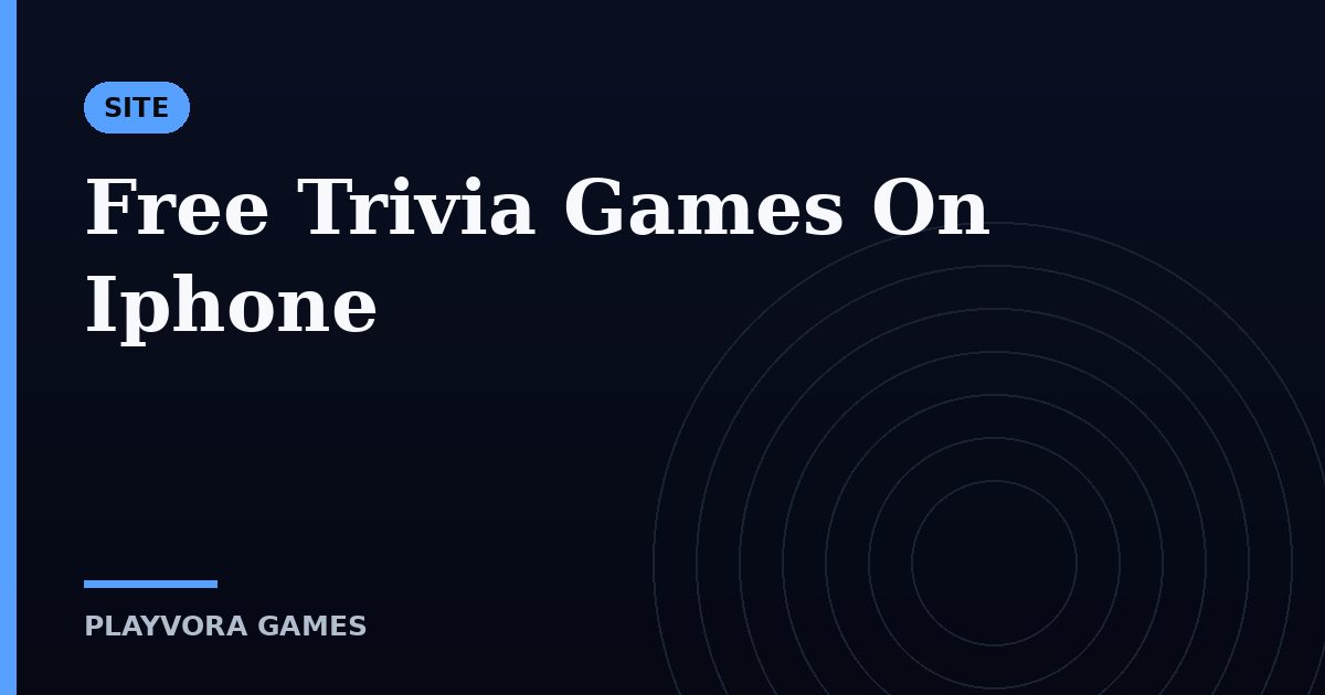 Free Trivia Games On Iphone