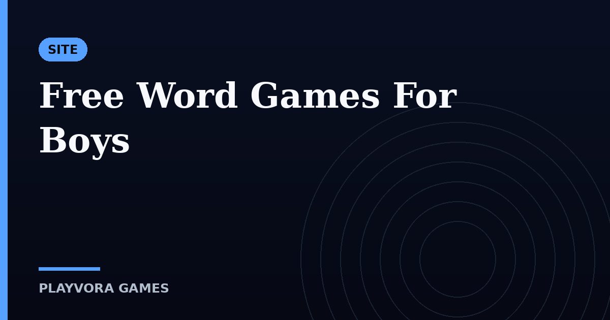 Free Word Games For Boys