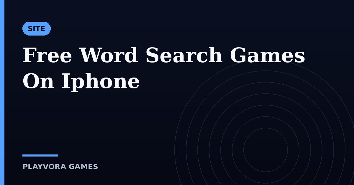 Free Word Search Games On Iphone