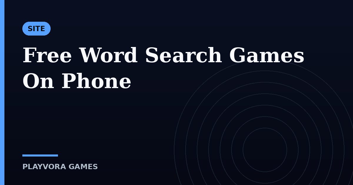 Free Word Search Games On Phone