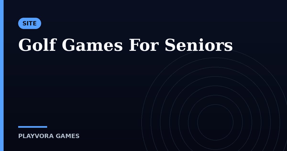 Golf Games For Seniors