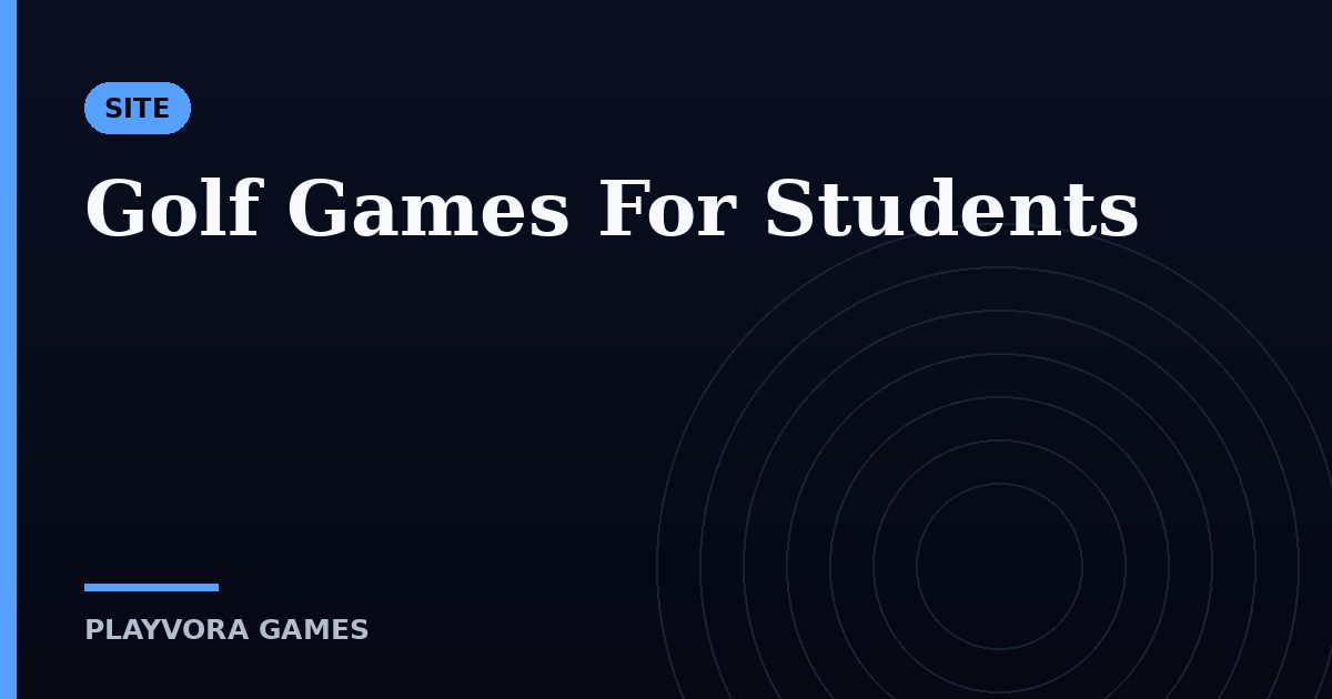 Golf Games For Students