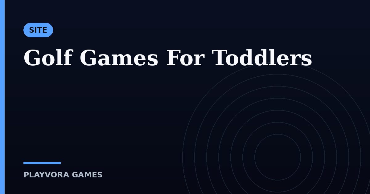 Golf Games For Toddlers