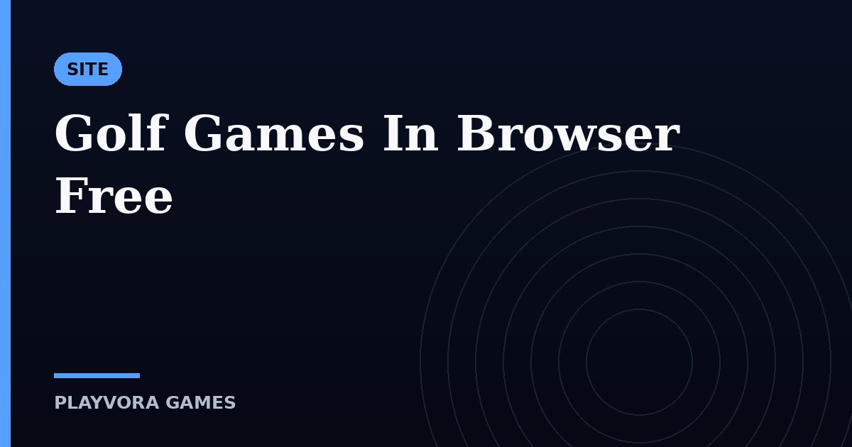 Golf Games In Browser Free