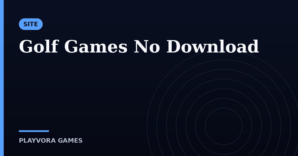 Golf Games No Download