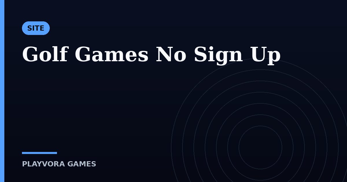 Golf Games No Sign Up