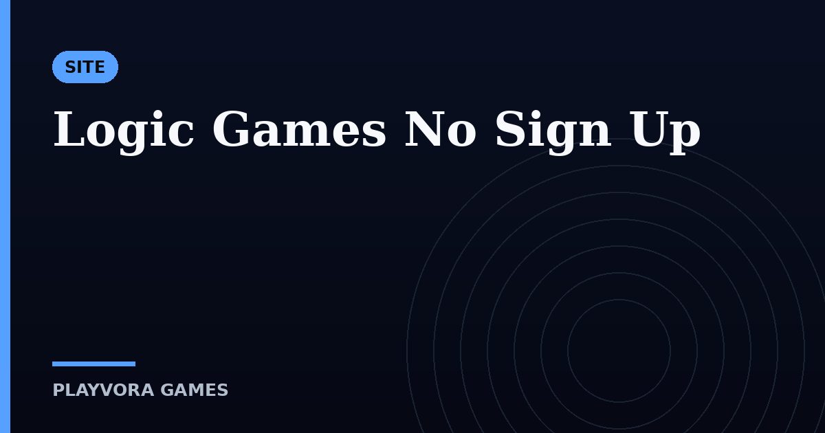 Logic Games No Sign Up