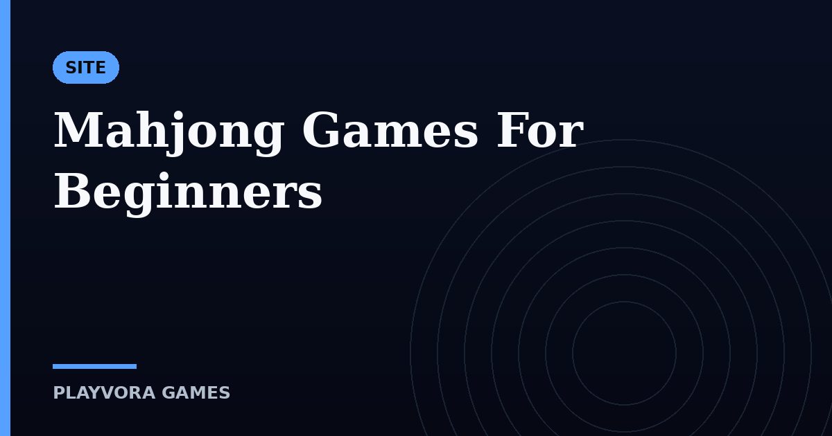 Mahjong Games For Beginners