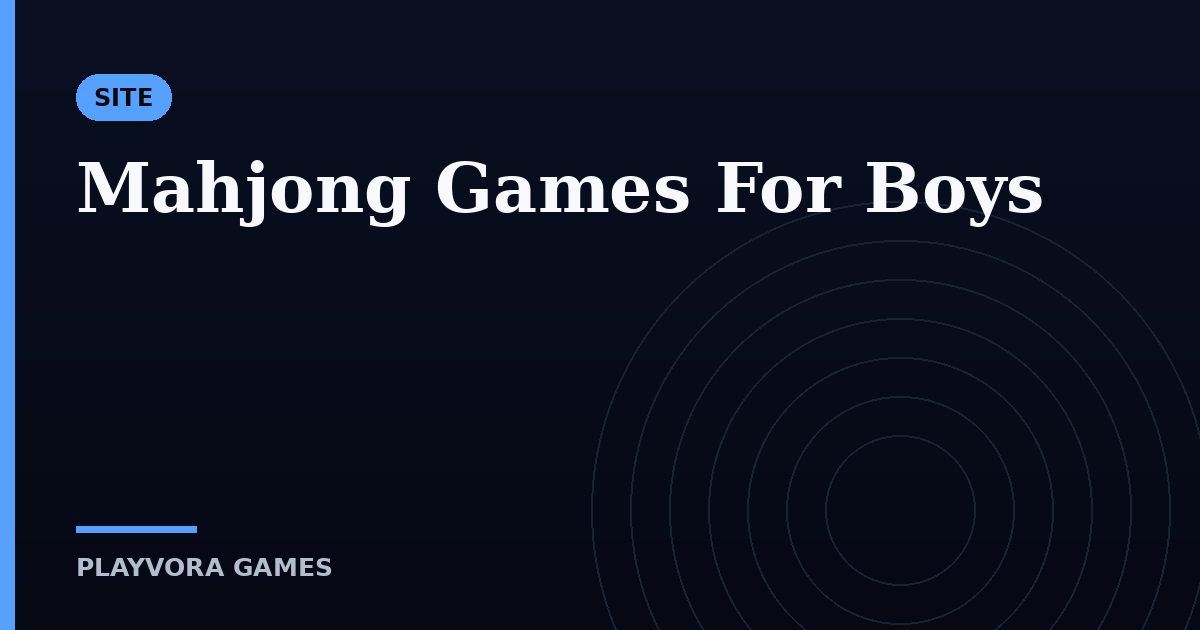 Mahjong Games For Boys