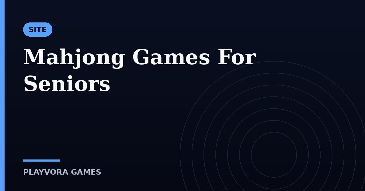 Mahjong Games For Seniors