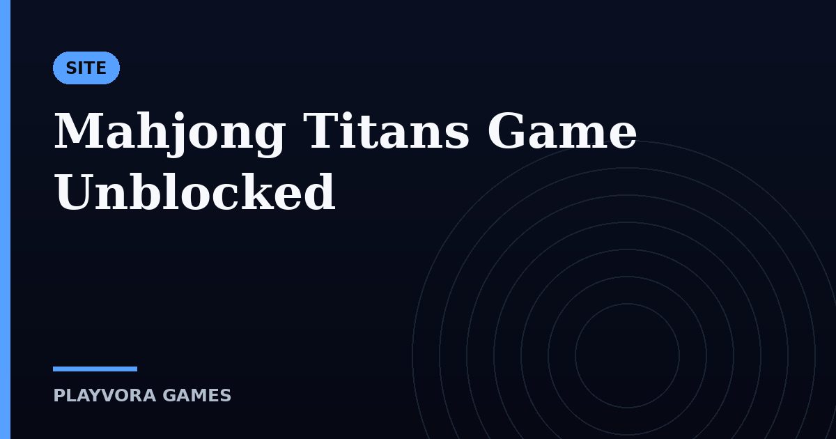 Mahjong Titans Game Unblocked