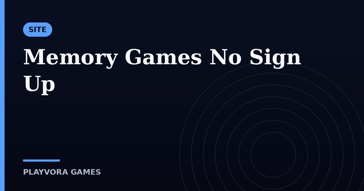 Memory Games No Sign Up