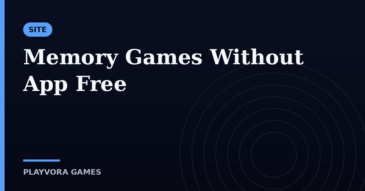 Memory Games Without App Free
