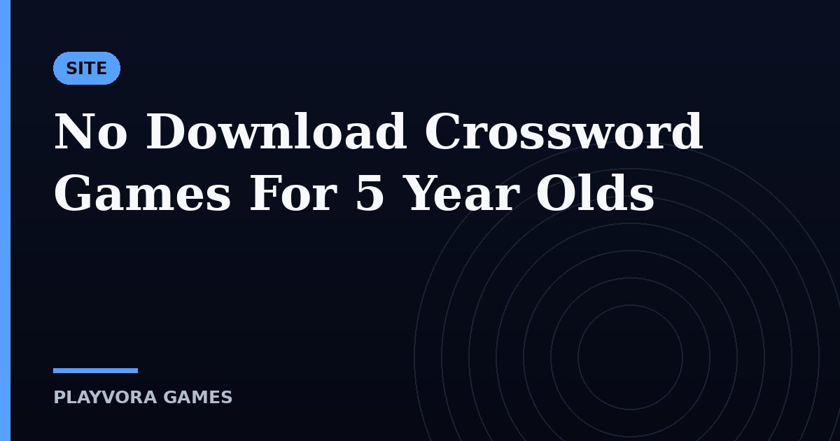 No Download Crossword Games For 5 Year Olds