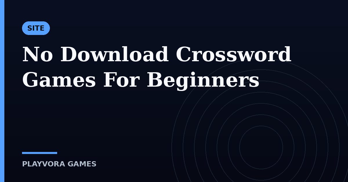 No Download Crossword Games For Beginners