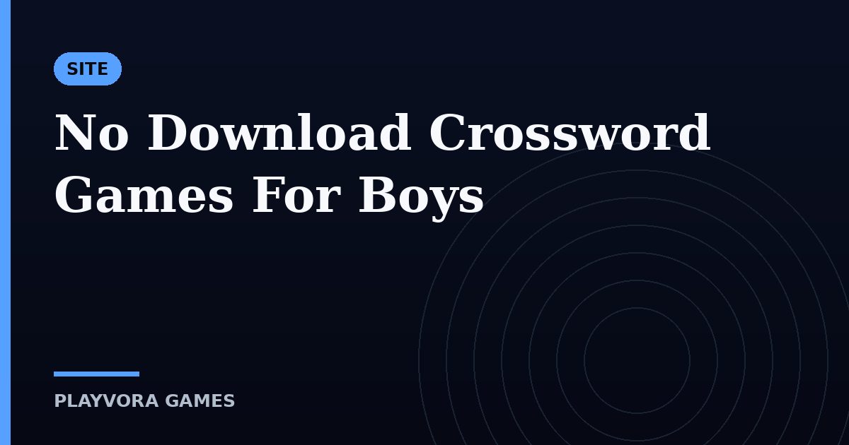 No Download Crossword Games For Boys