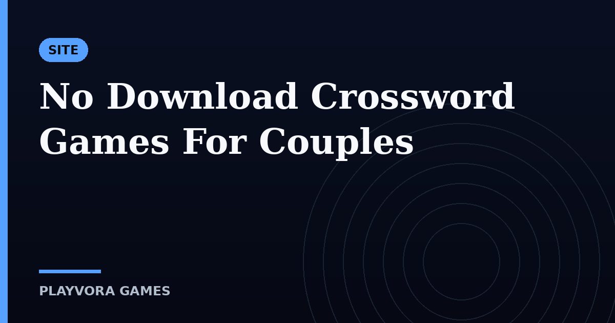 No Download Crossword Games For Couples
