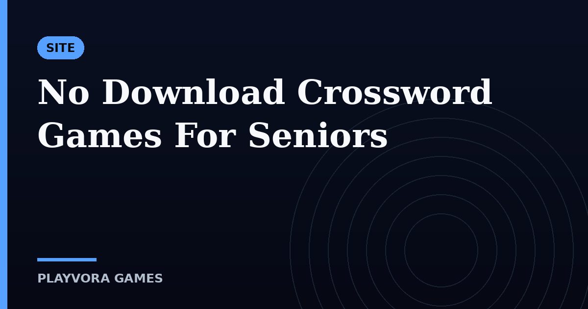No Download Crossword Games For Seniors