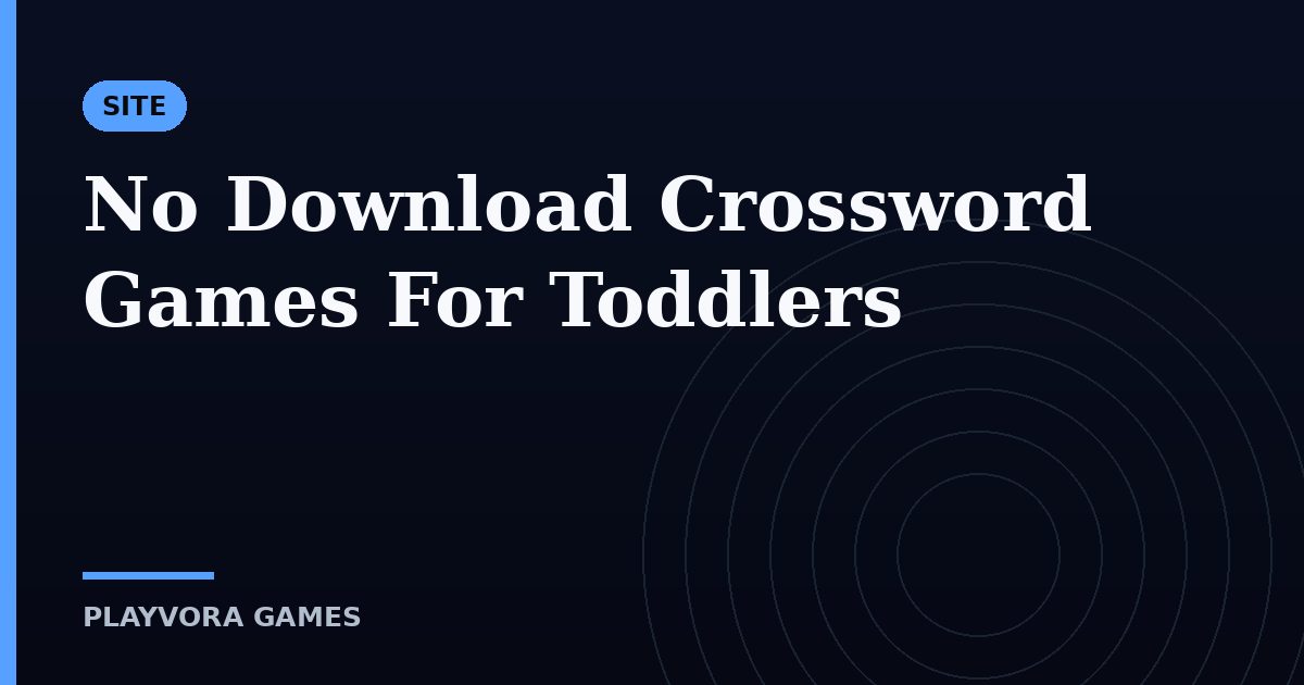 No Download Crossword Games For Toddlers