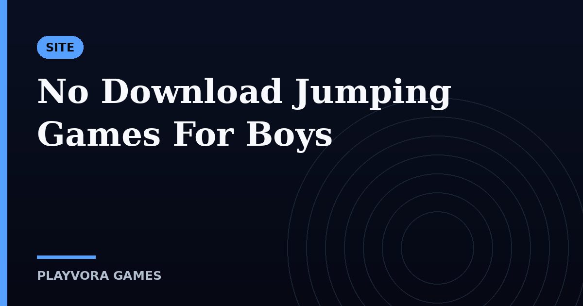 No Download Jumping Games For Boys