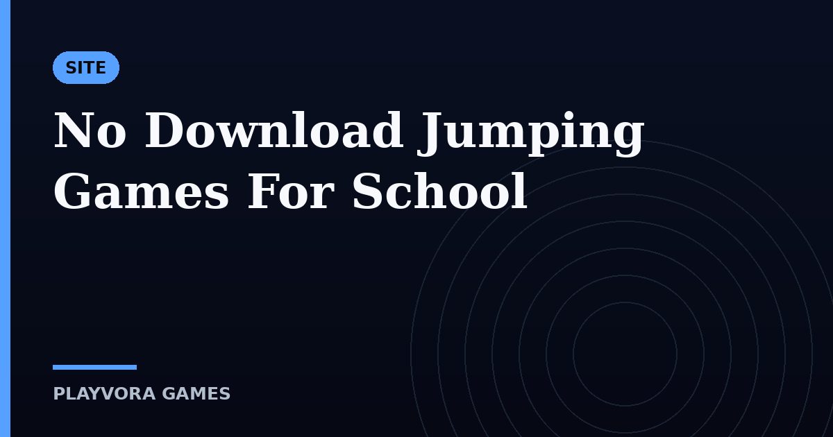 No Download Jumping Games For School