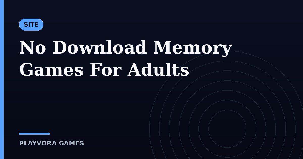 No Download Memory Games For Adults