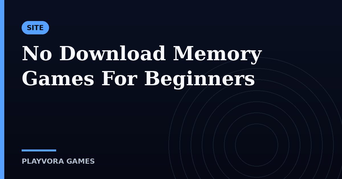 No Download Memory Games For Beginners