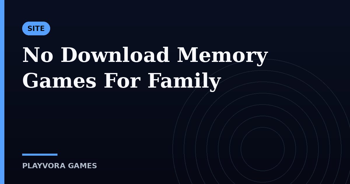 No Download Memory Games For Family