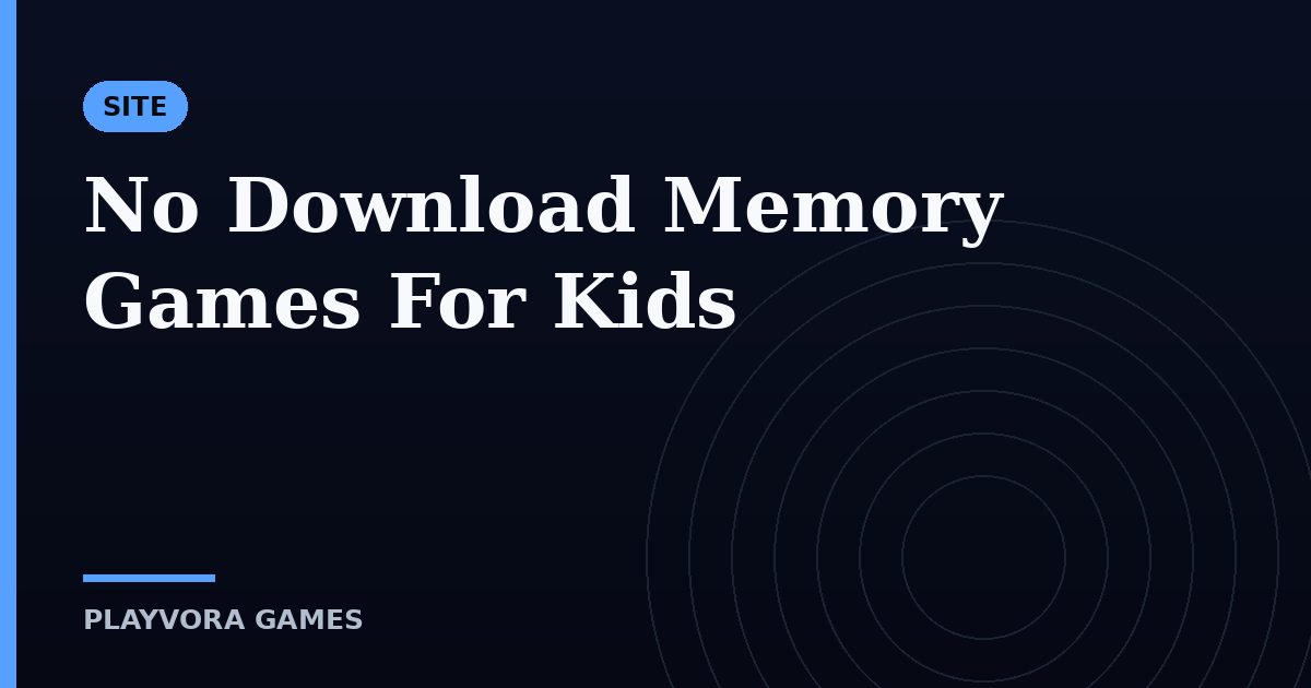 No Download Memory Games For Kids