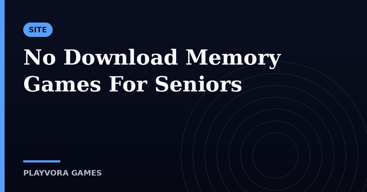 No Download Memory Games For Seniors