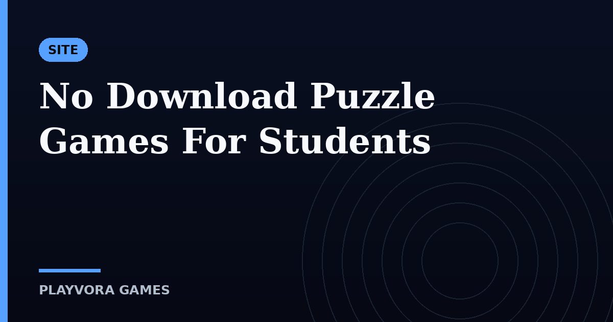 No Download Puzzle Games For Students