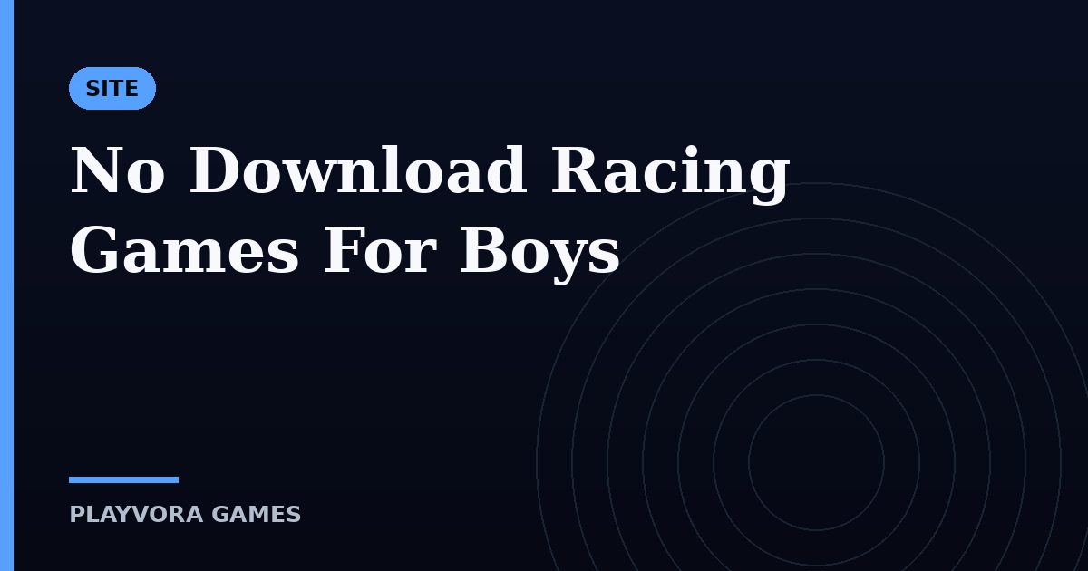 No Download Racing Games For Boys