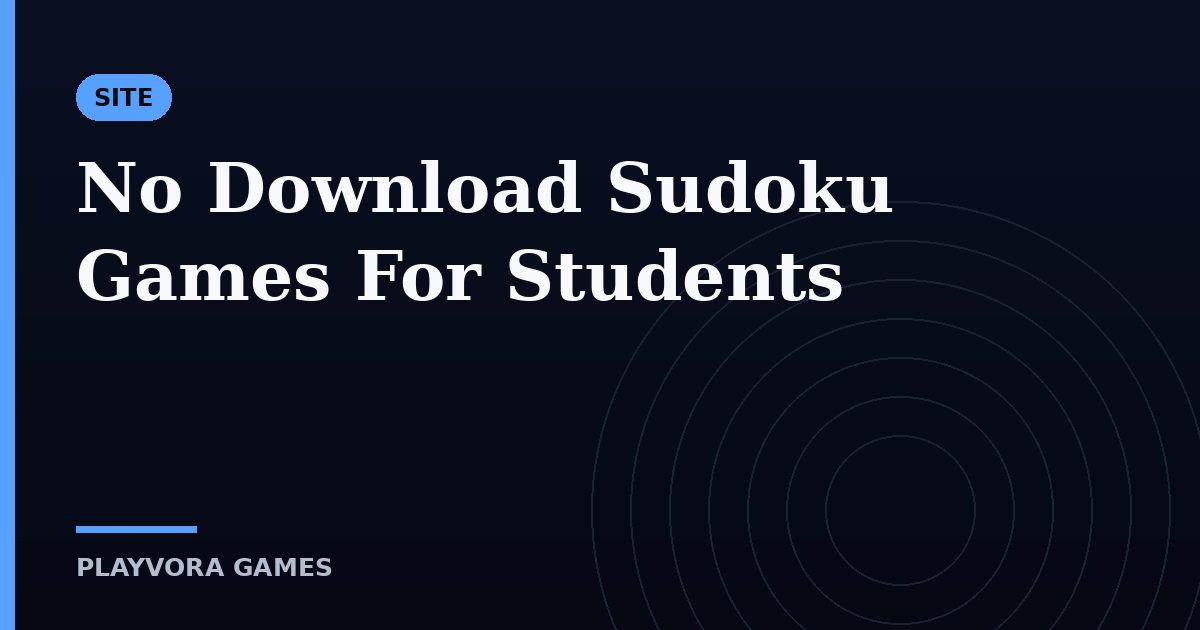 No Download Sudoku Games For Students