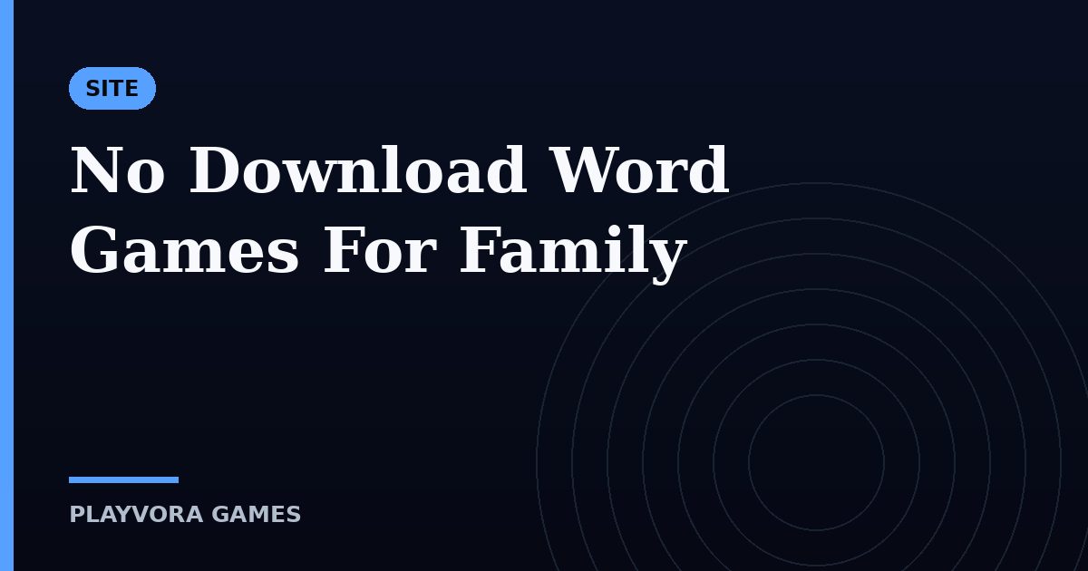 No Download Word Games For Family