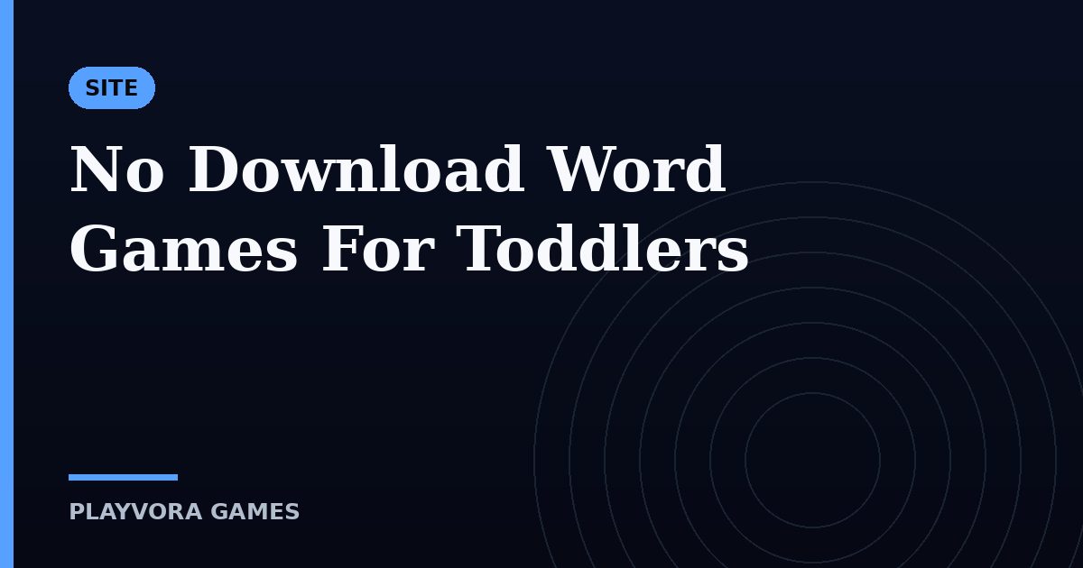 No Download Word Games For Toddlers