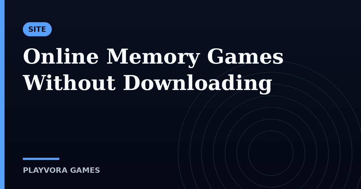Online Memory Games Without Downloading