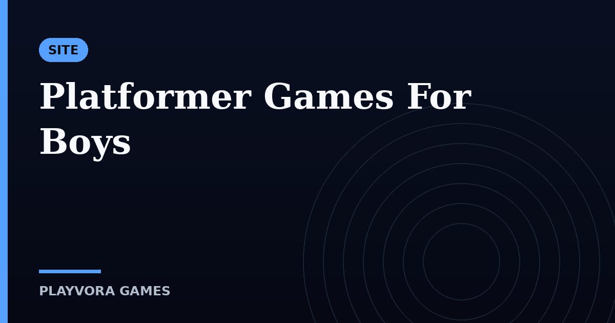 Platformer Games For Boys