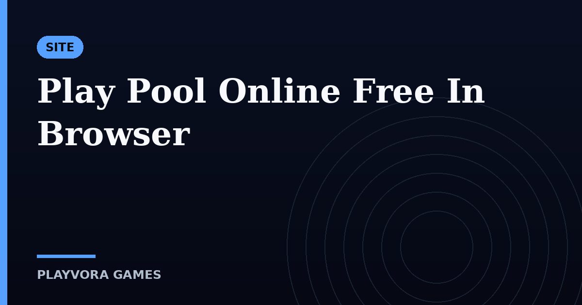 Play Pool Online Free In Browser