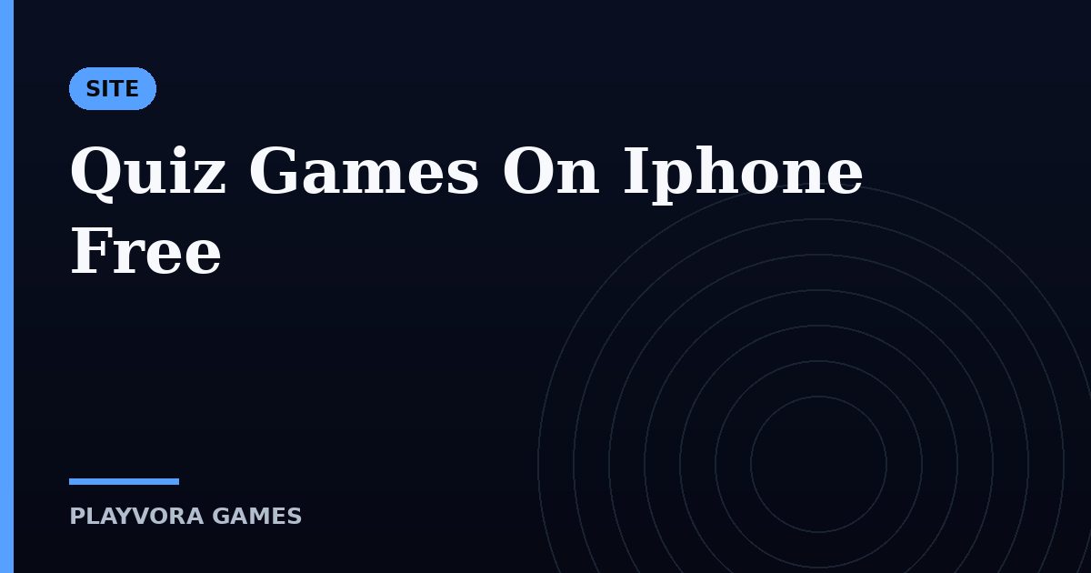 Quiz Games On Iphone Free