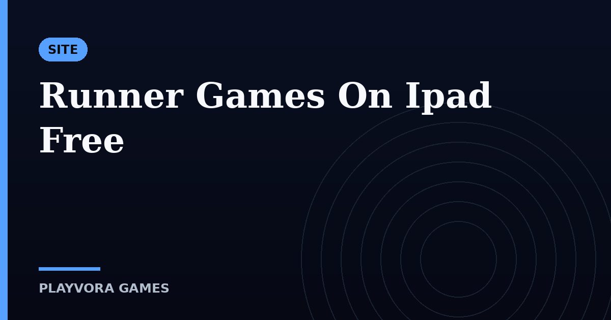 Runner Games On Ipad Free