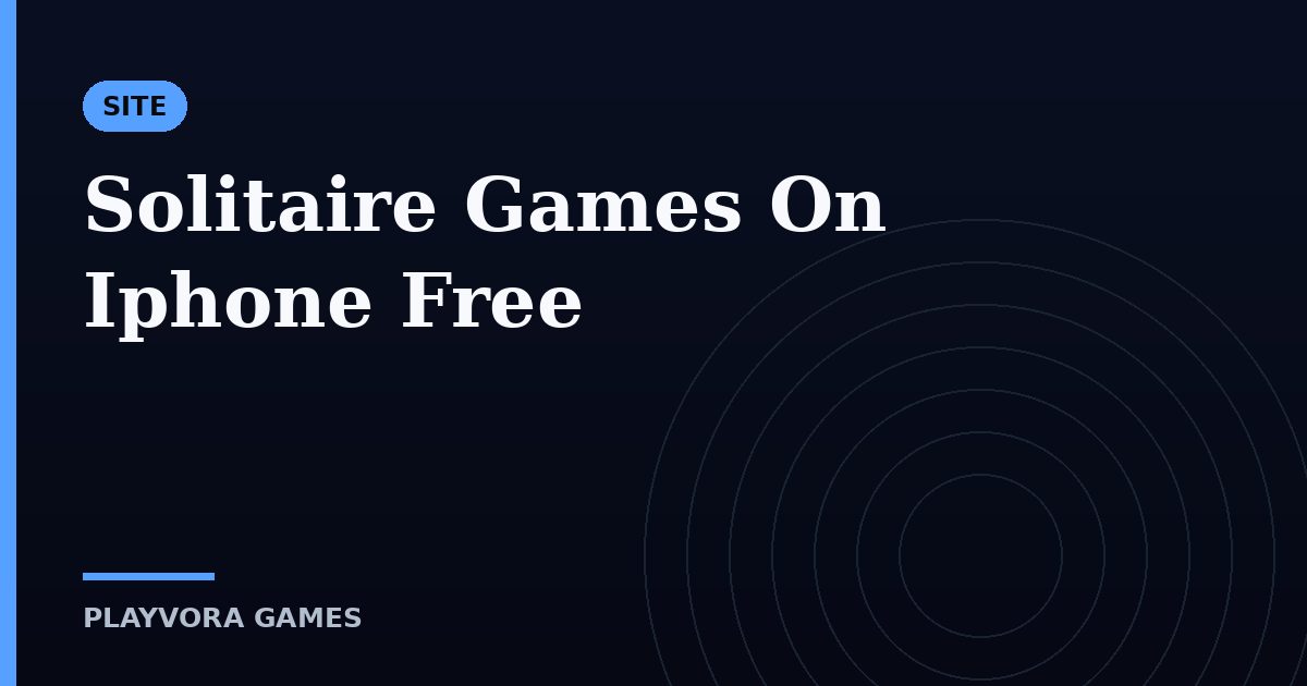 Solitaire Games On Iphone Free
